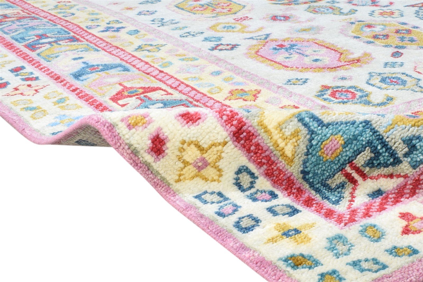 8' X 10' Rug Wool Pink Modern Hand Knotted Oushak Oriental Large Carpet 