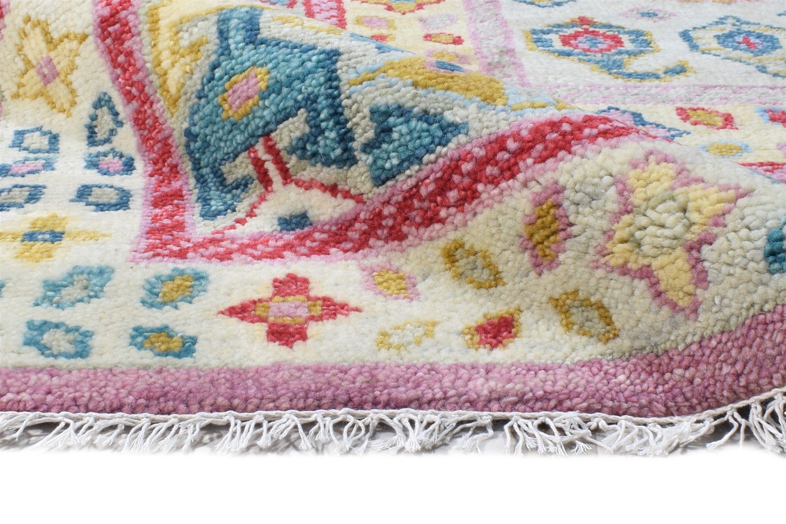 8' X 10' Rug Wool Pink Modern Hand Knotted Oushak Oriental Large Carpet 