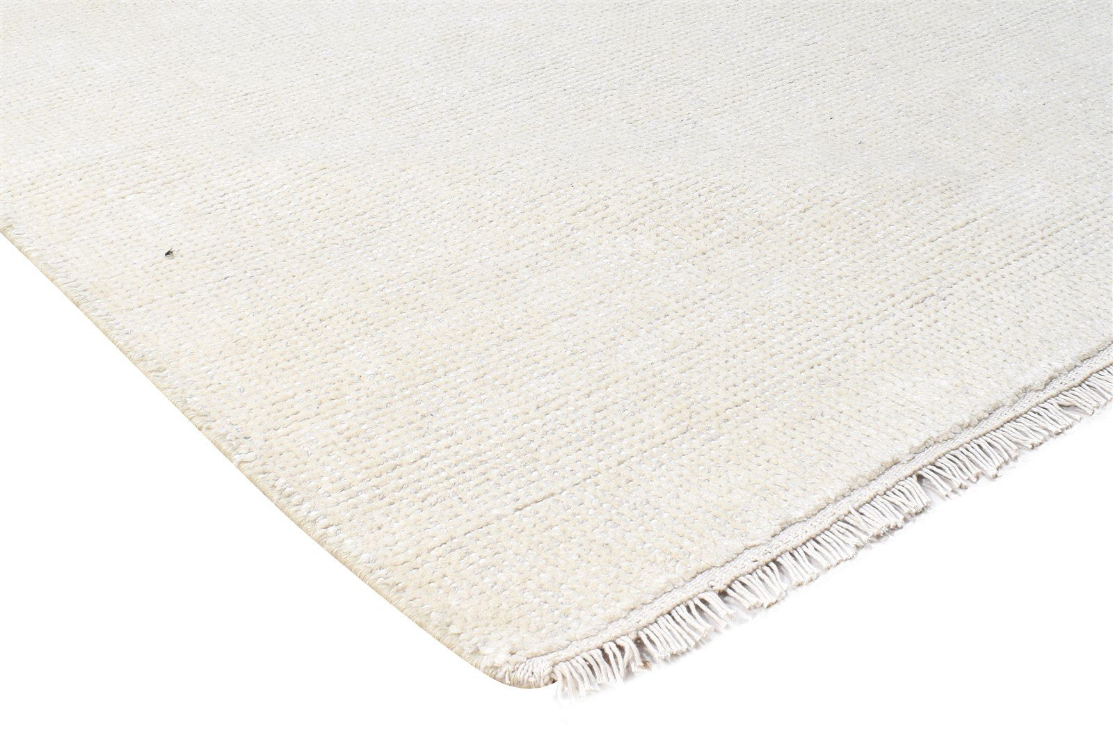 6X9 Rug Wool Off-White Modern Hand Knotted Scandinavian Solid Room Size Carpet 