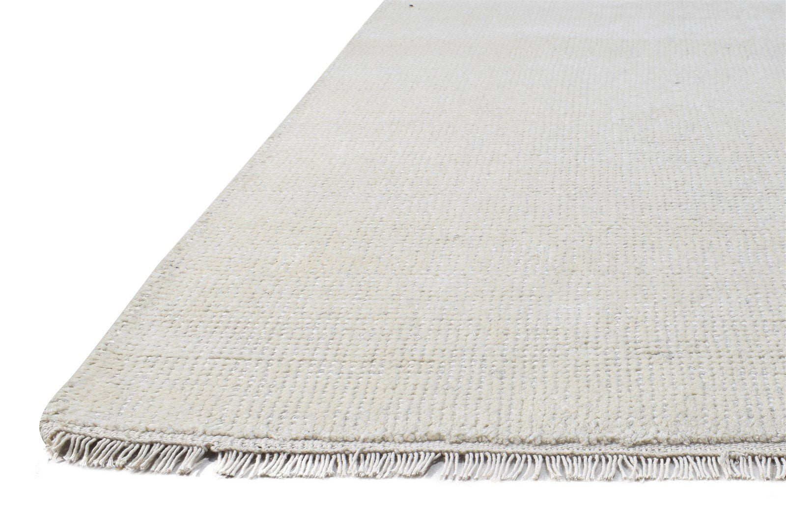 6X9 Rug Wool Off-White Modern Hand Knotted Scandinavian Solid Room Size Carpet 