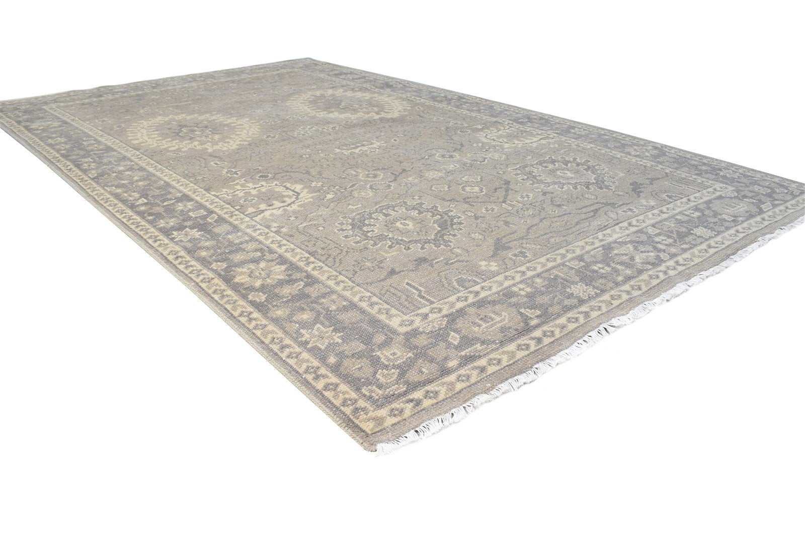 Grey Wool Rug 5' X 8' Persian Hand Knotted Nain Oriental Room Size Carpet 