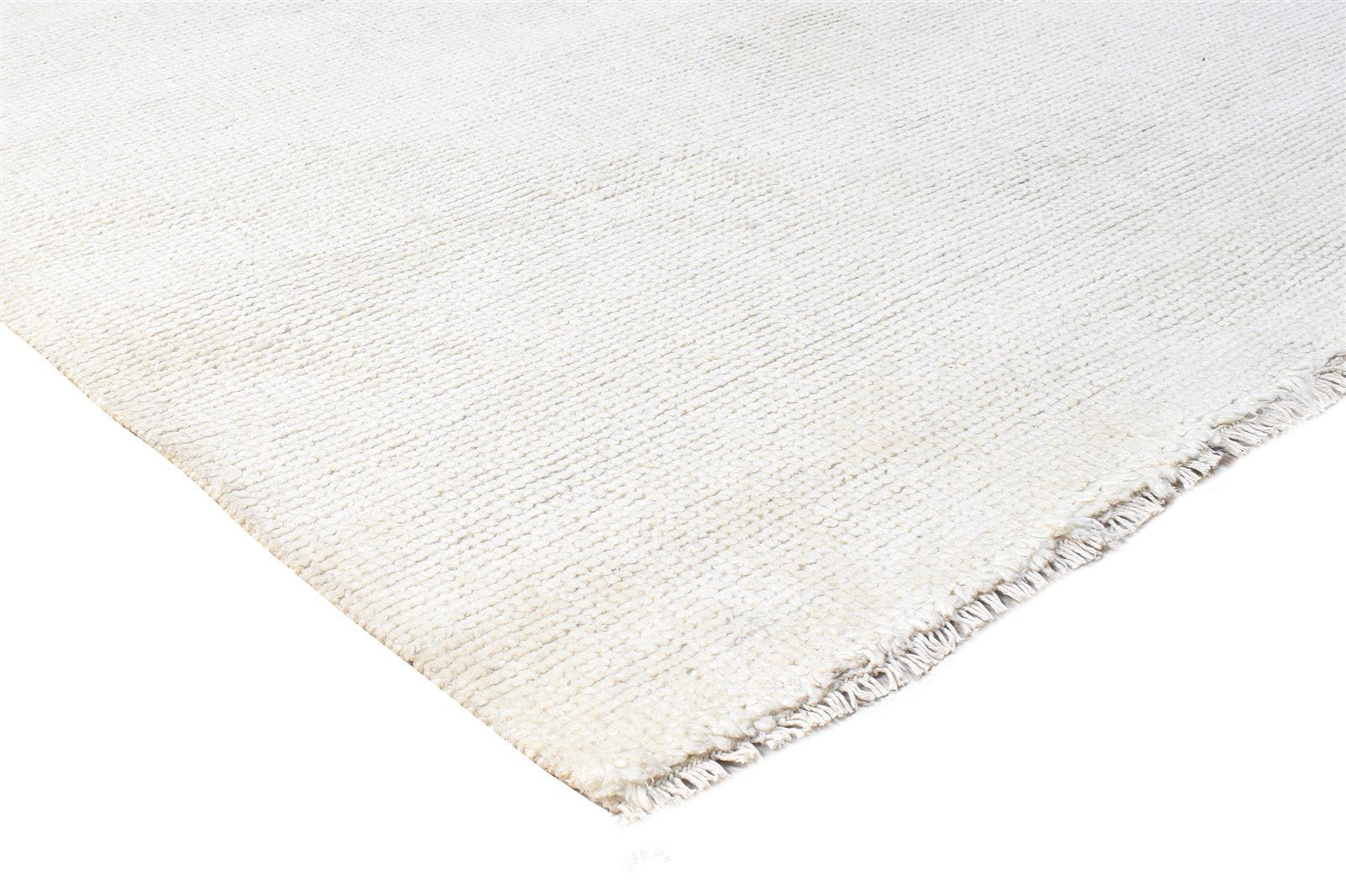 Wool Off-White Rug 6' X 9' Modern Hand Knotted Scandinavian Solid Large Carpet 