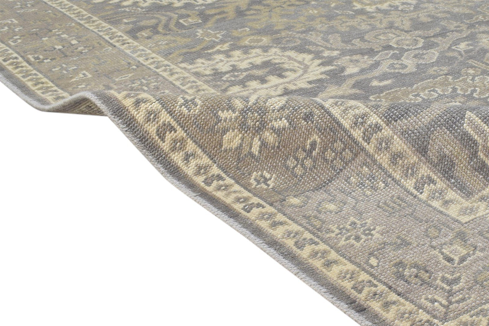 Grey Wool Rug 6' X 8' Persian Hand Knotted Nain Oriental Room Size Carpet 