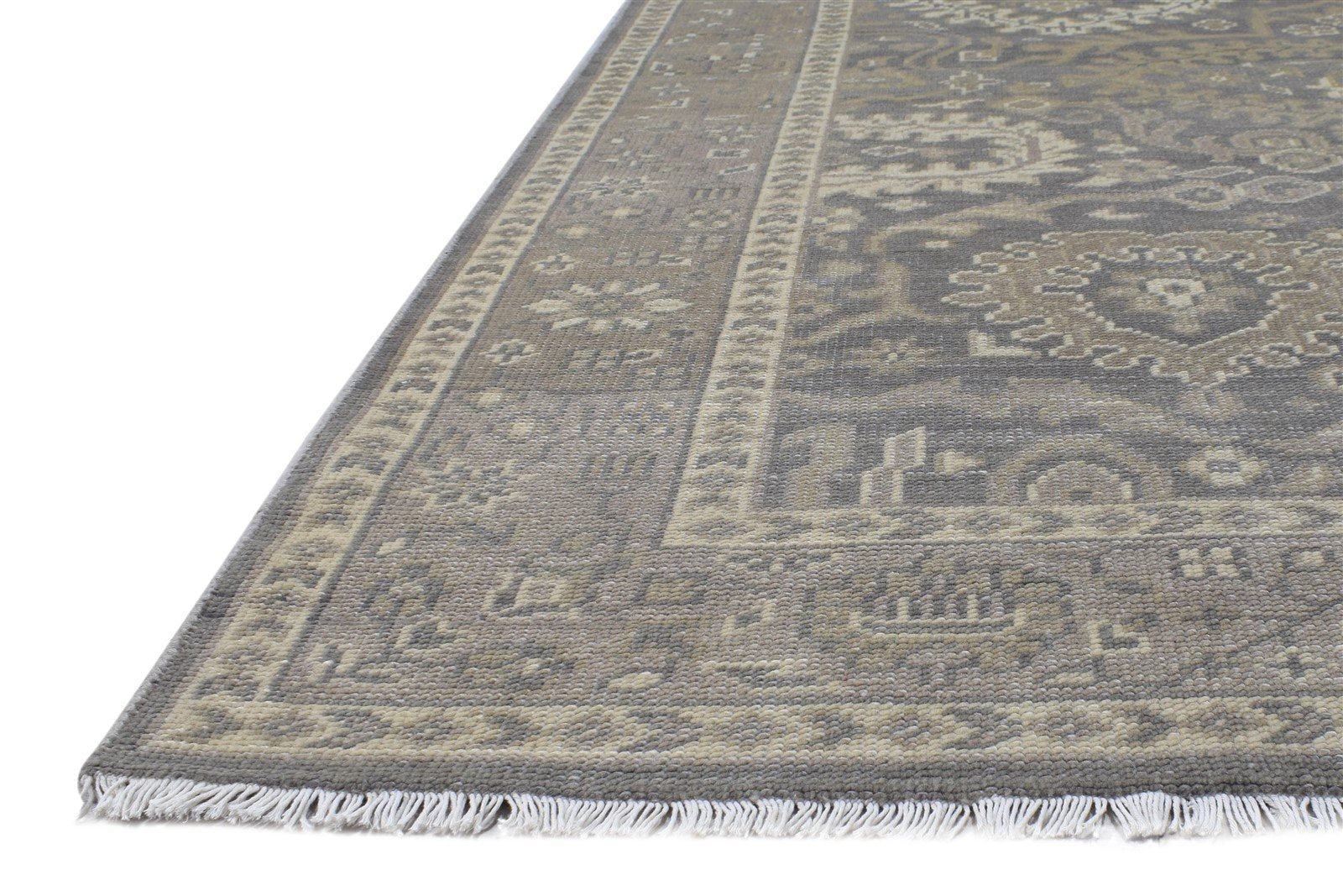 Grey Wool Rug 6' X 8' Persian Hand Knotted Nain Oriental Room Size Carpet 