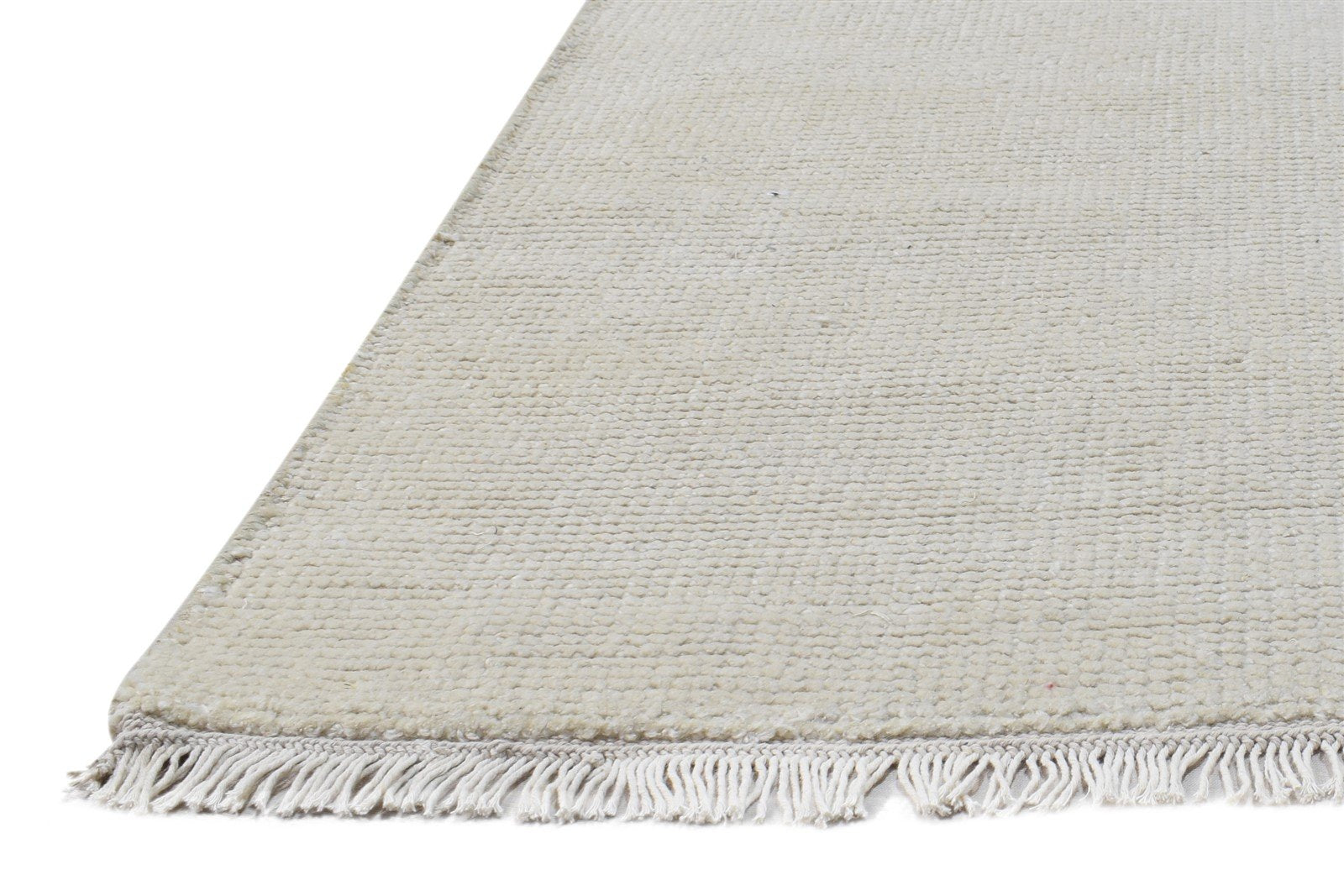 Wool Off-White Rug 2' X 3' Modern Hand Knotted Scandinavian Solid Small Carpet 