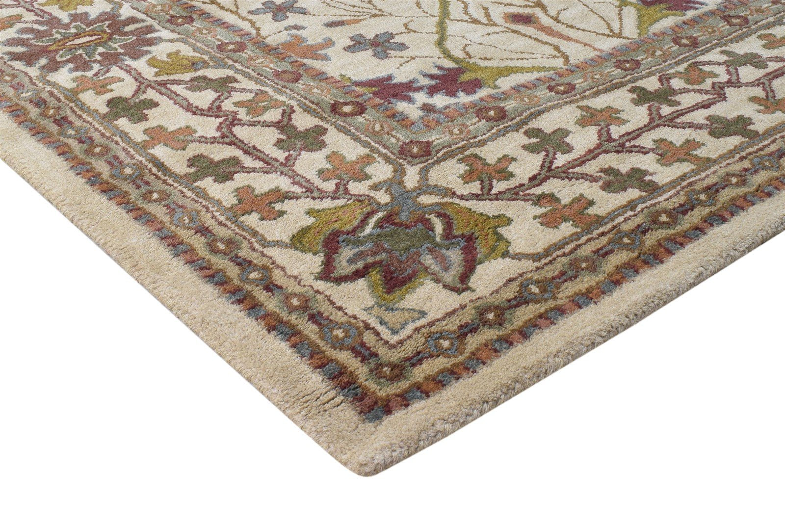 Beige Wool Rug 8' X 10' Persian Hand Tufted Oushak Oriental Large Carpet 