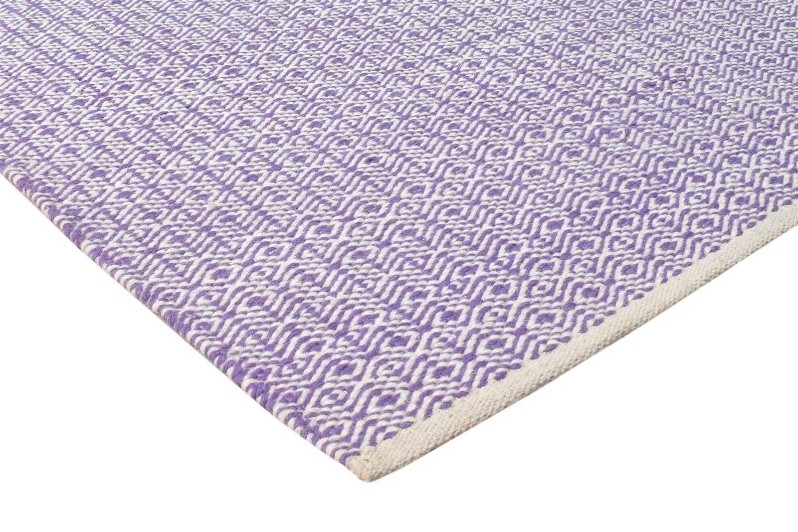 Wool Purple Rug 5' X 8' Modern Dhurrie Scandinavian Nordic Room Size Carpet 