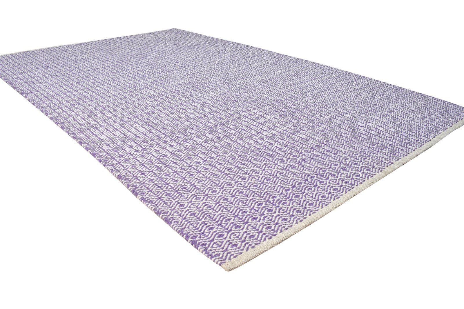 Wool Purple Rug 5' X 8' Modern Dhurrie Scandinavian Nordic Room Size Carpet 