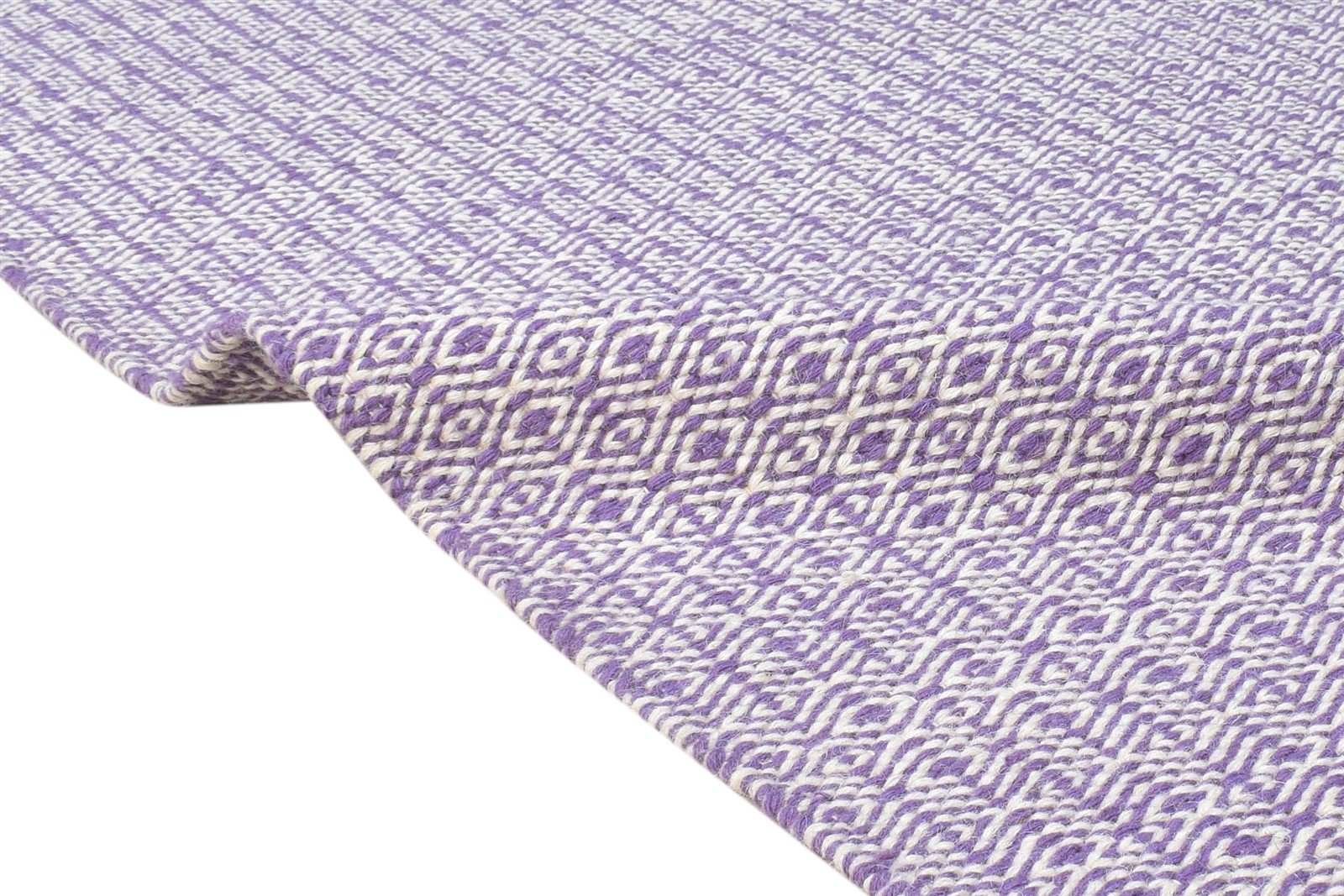 Wool Purple Rug 5' X 8' Modern Dhurrie Scandinavian Nordic Room Size Carpet 