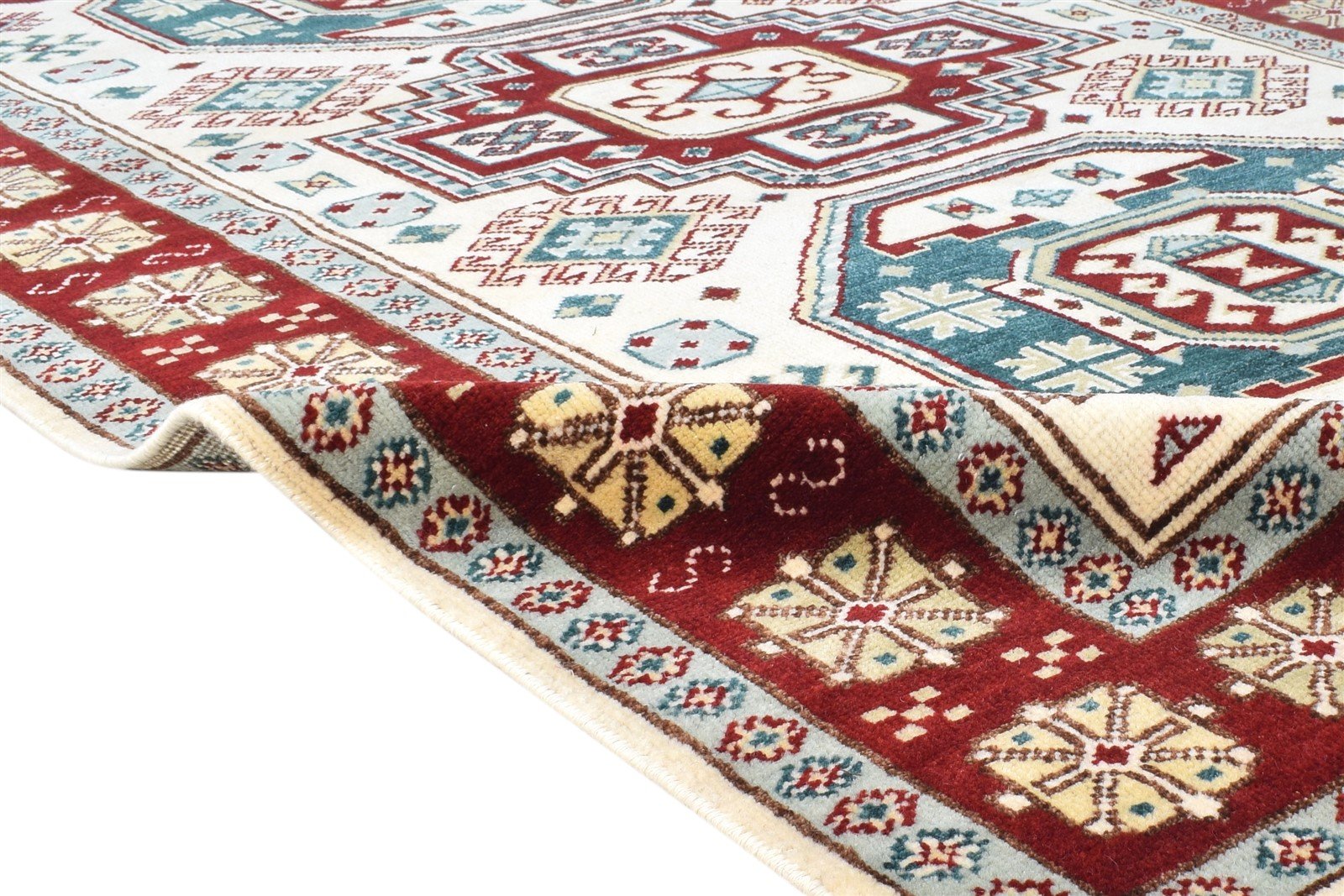 Wool Cream Rug 5' X 8' Persien Hand Knotted Kazak Oriental Room Size Carpet 