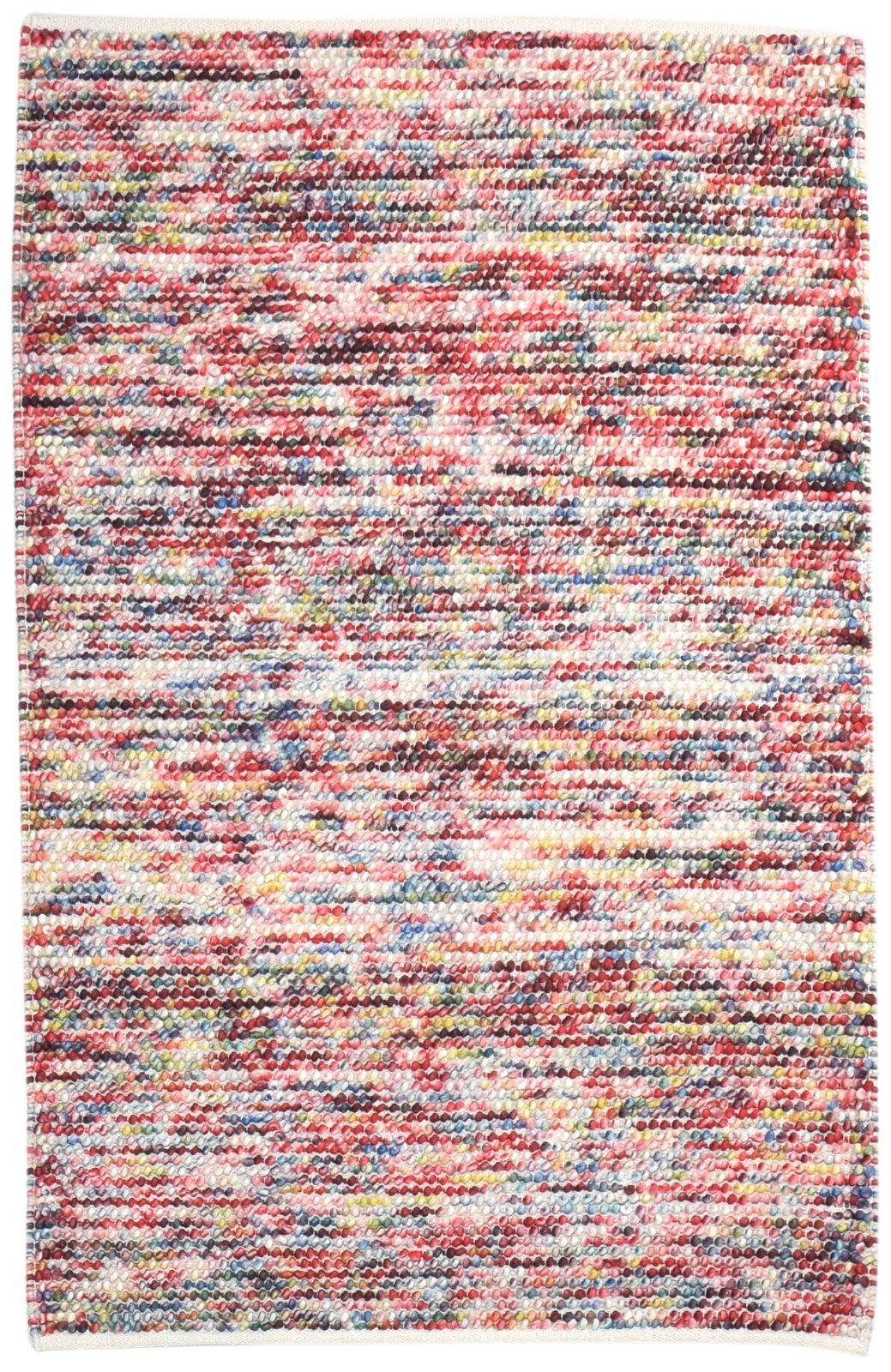 Red Wool Rug 4' X 6' Modern Dhurrie Bohemian Polka Dots Room Size Carpet 