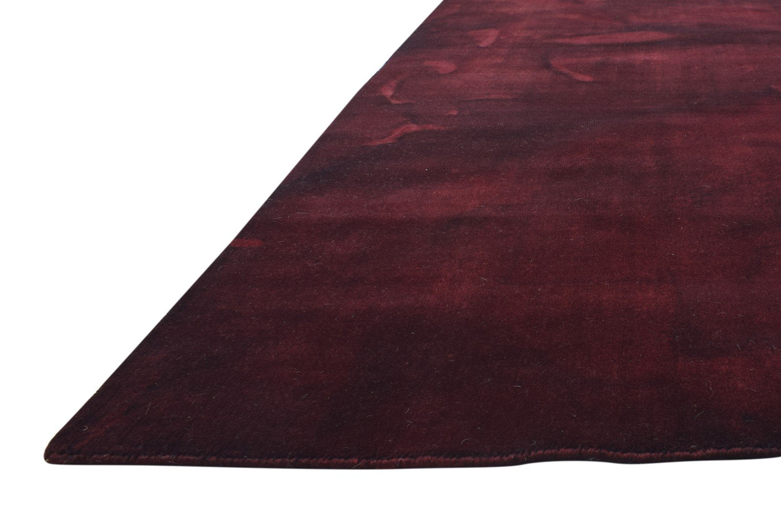 Wine Wool Rug 7' X 9' Modern Handloom Shibori Tie Dye Large Carpet 