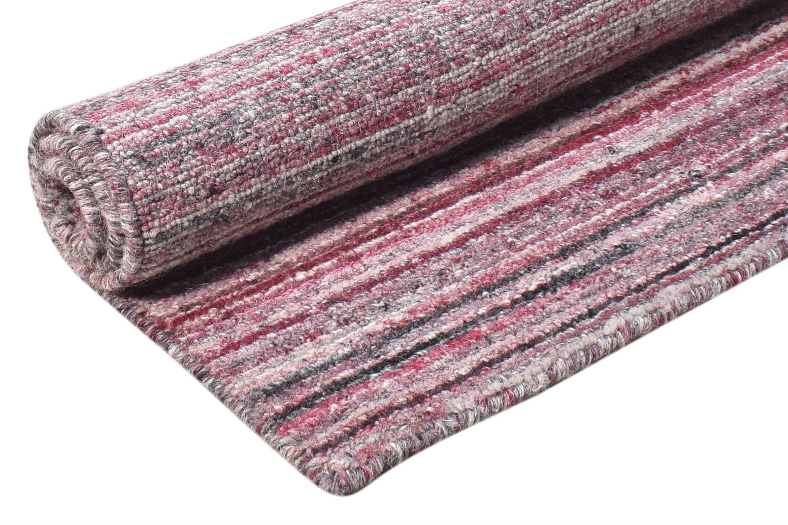 Wine Wool Rug 2' X 3' Modern Handloom Scandinavian Solid Small Carpet 