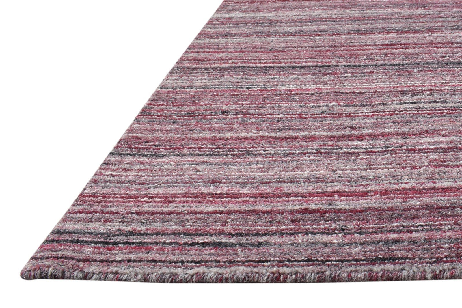 Wine Wool Rug 2' X 3' Modern Handloom Scandinavian Solid Small Carpet 