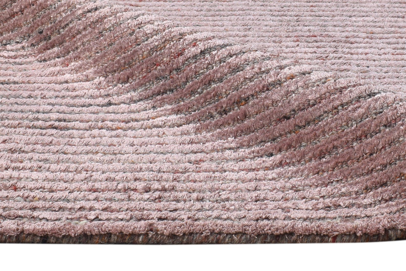 Handloom Wine Wool Rug 2' X 3' Modern Scandinavian Striped Small Carpet 