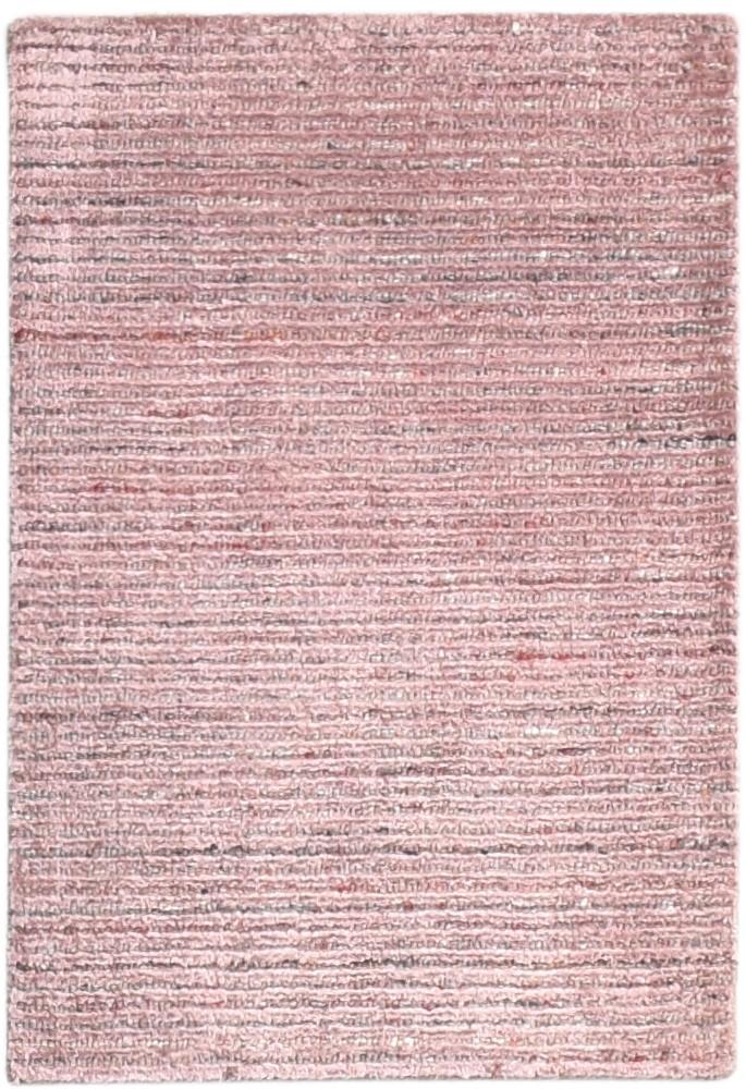 Handloom Wine Wool Rug 2' X 3' Modern Scandinavian Striped Small Carpet 