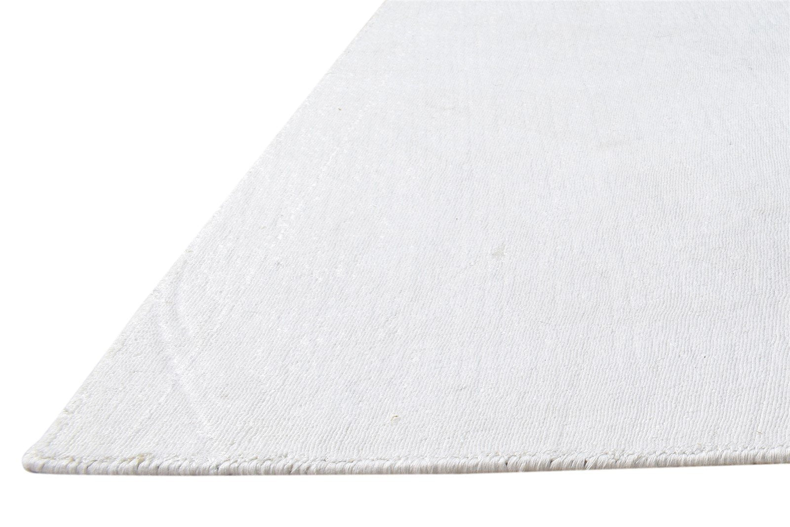 Off-White Silk Rug 2' X 3' Modern Handloom Scandinavian Solid Small Carpet 