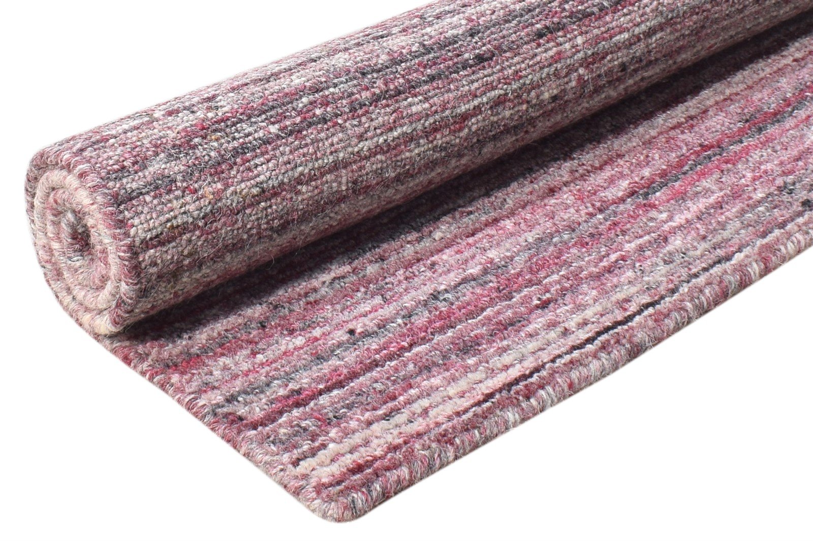 Handloom Purple Wool Rug 2' X 3' Modern Scandinavian Solid Small Carpet 