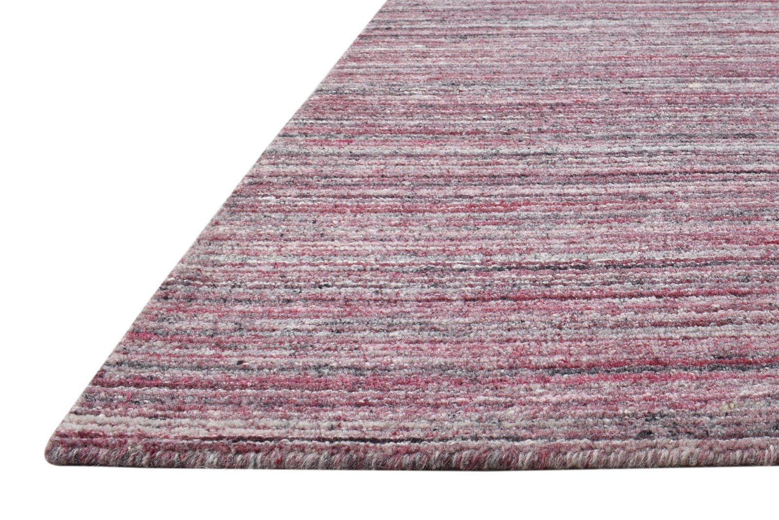 Handloom Purple Wool Rug 2' X 3' Modern Scandinavian Solid Small Carpet 