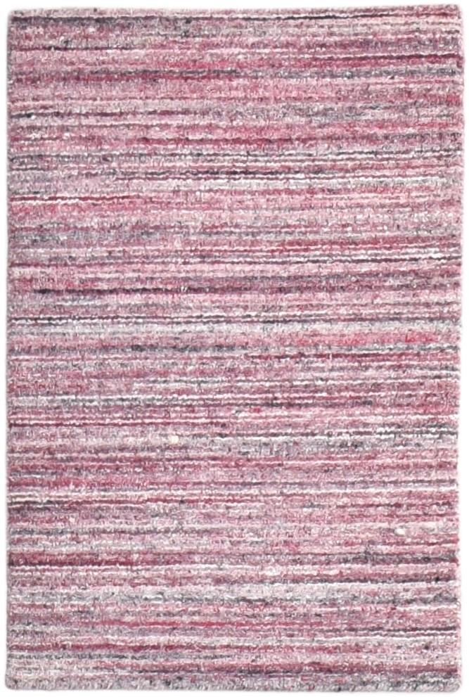 Handloom Purple Wool Rug 2' X 3' Modern Scandinavian Solid Small Carpet 