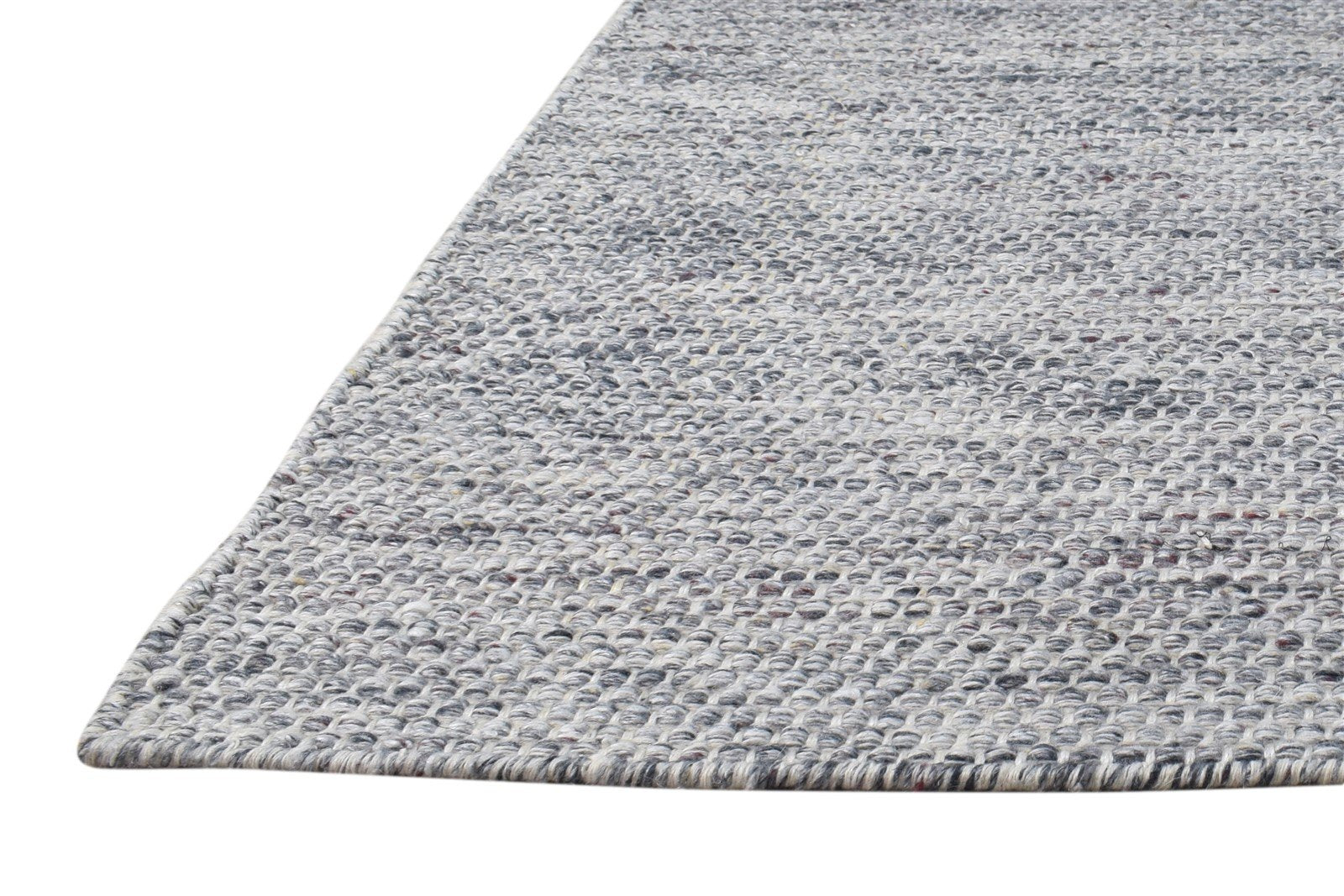 Grey Pet Yarn Rug 2' X 3' Modern Flatweave Scandinavian Solid Small Carpet 