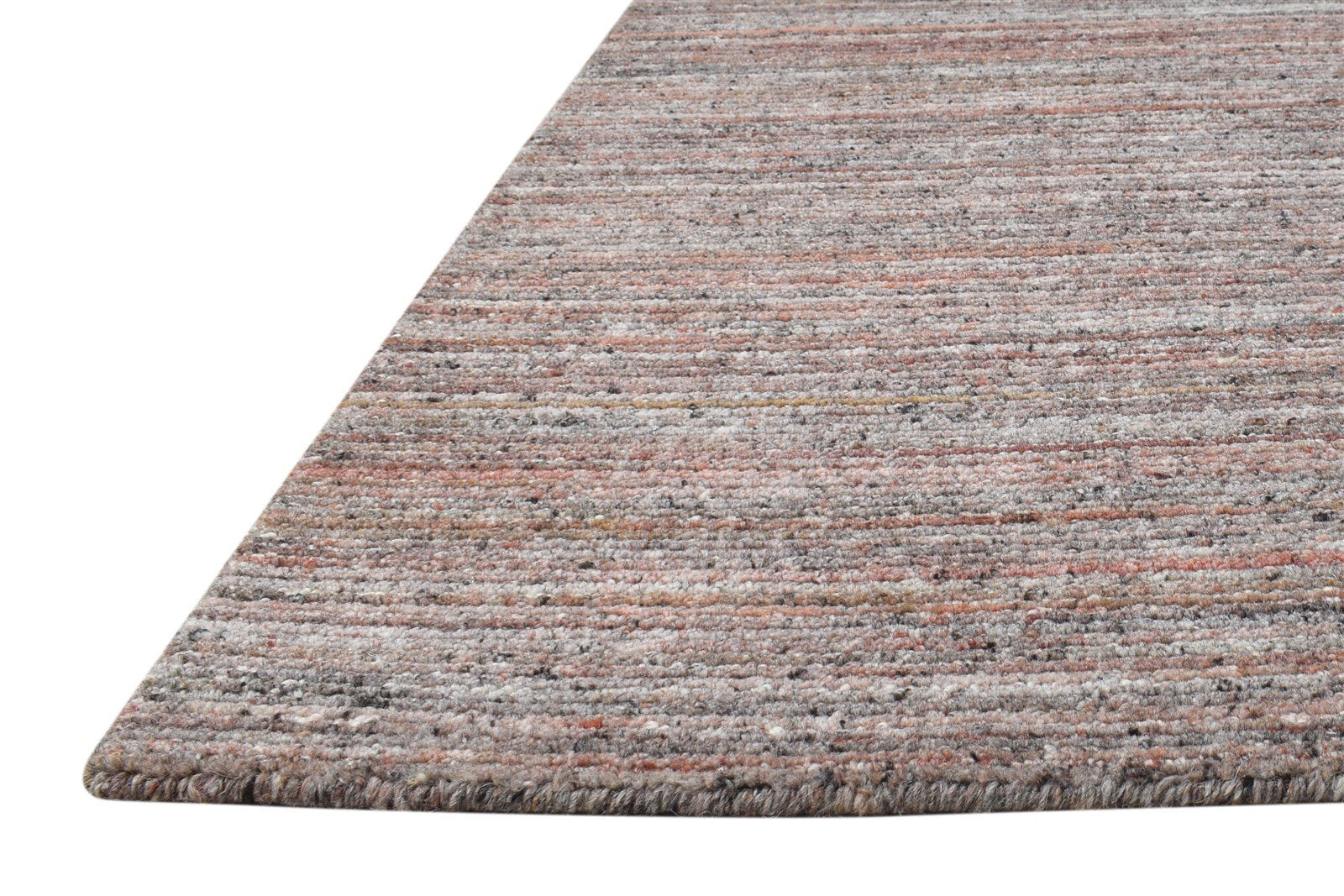 Wool Rust Rug 2' X 3' Modern Handloom Scandinavian Striped Small Carpet 