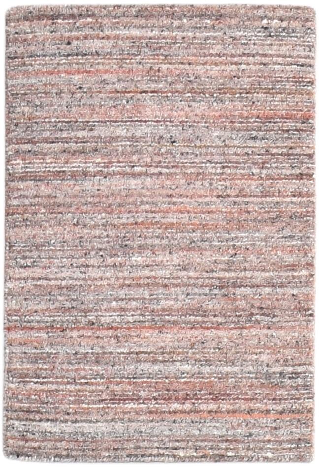 Wool Rust Rug 2' X 3' Modern Handloom Scandinavian Striped Small Carpet 