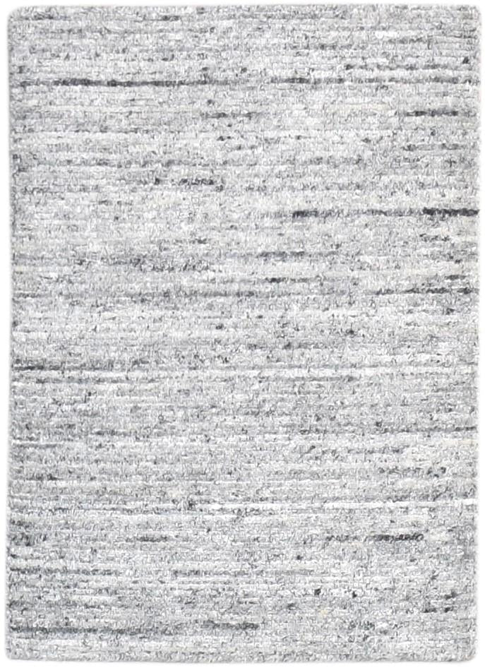 2' X 3' Rug Wool Grey Modern Handloom Scandinavian Solid Small Carpet 