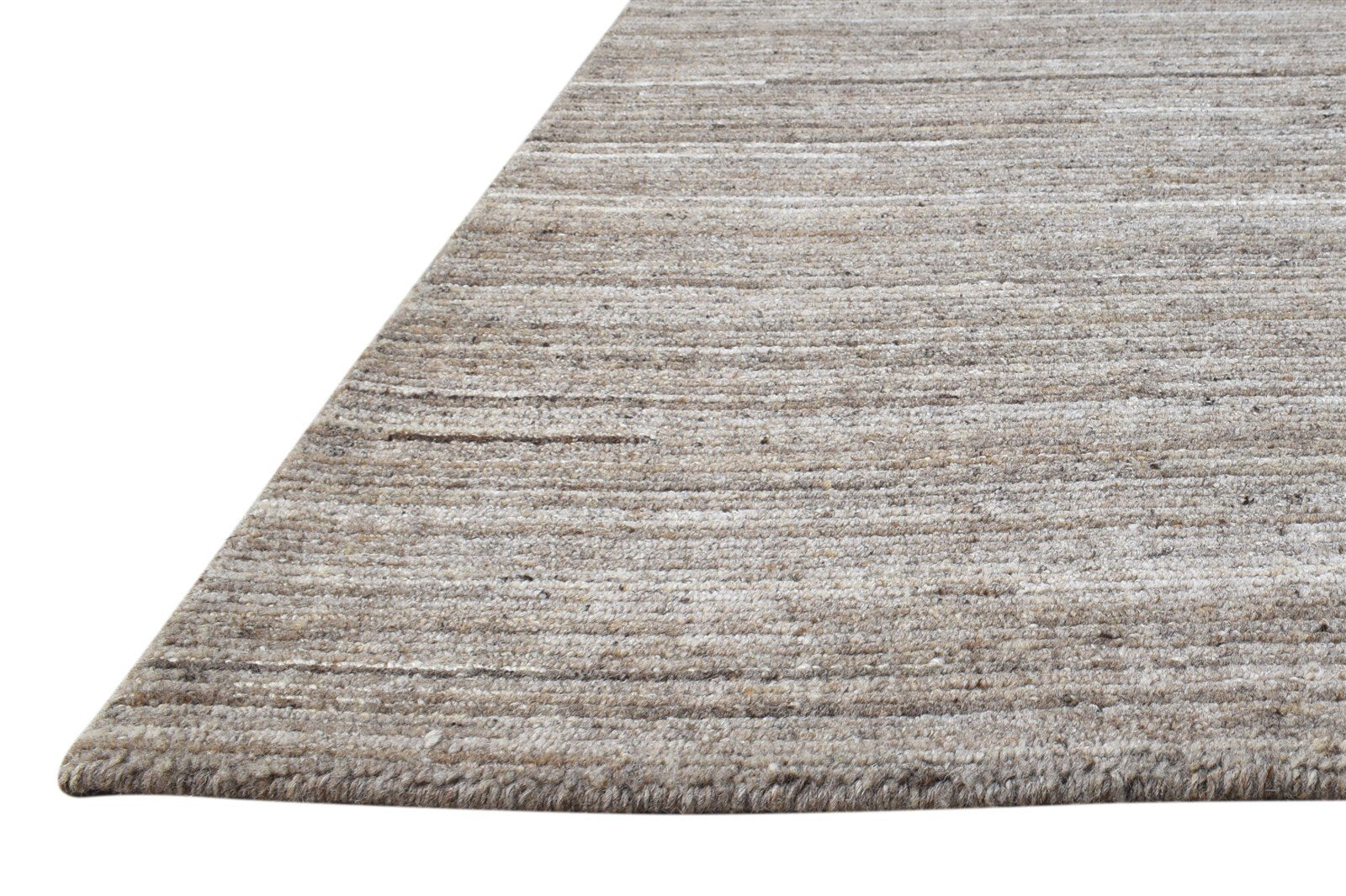 Handloom Brown Wool Rug 2' X 3' Modern Scandinavian Solid Small Carpet 