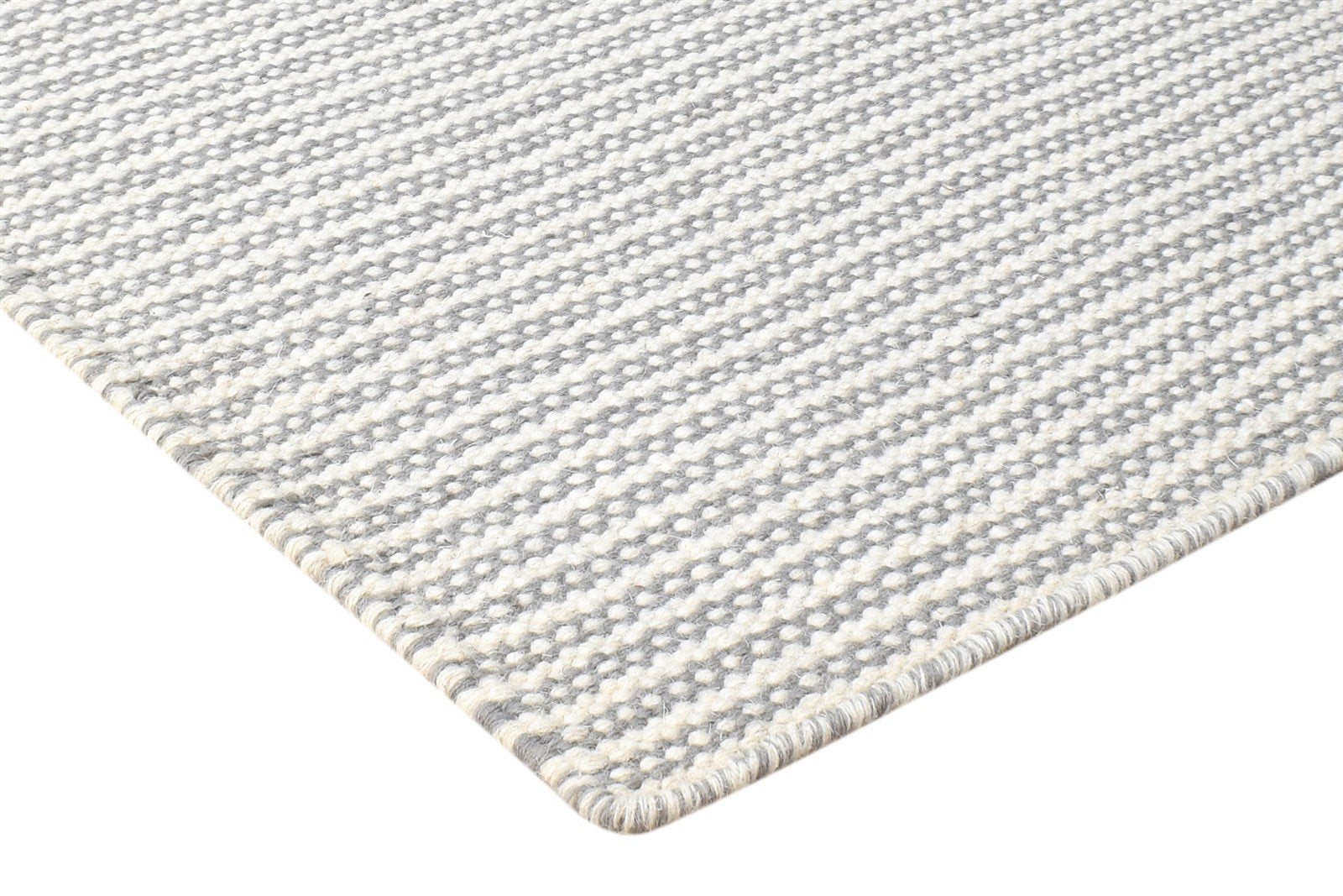 Wool Grey Rug 2' X 3' Modern Flatweave Scandinavian Striped Small Carpet 