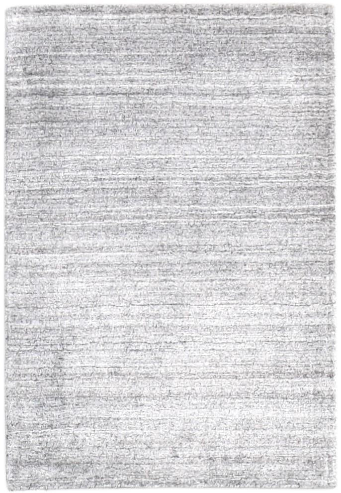 2' X 3' Rug Wool / Silk Grey Modern Handloom Scandinavian Solid Small Carpet 