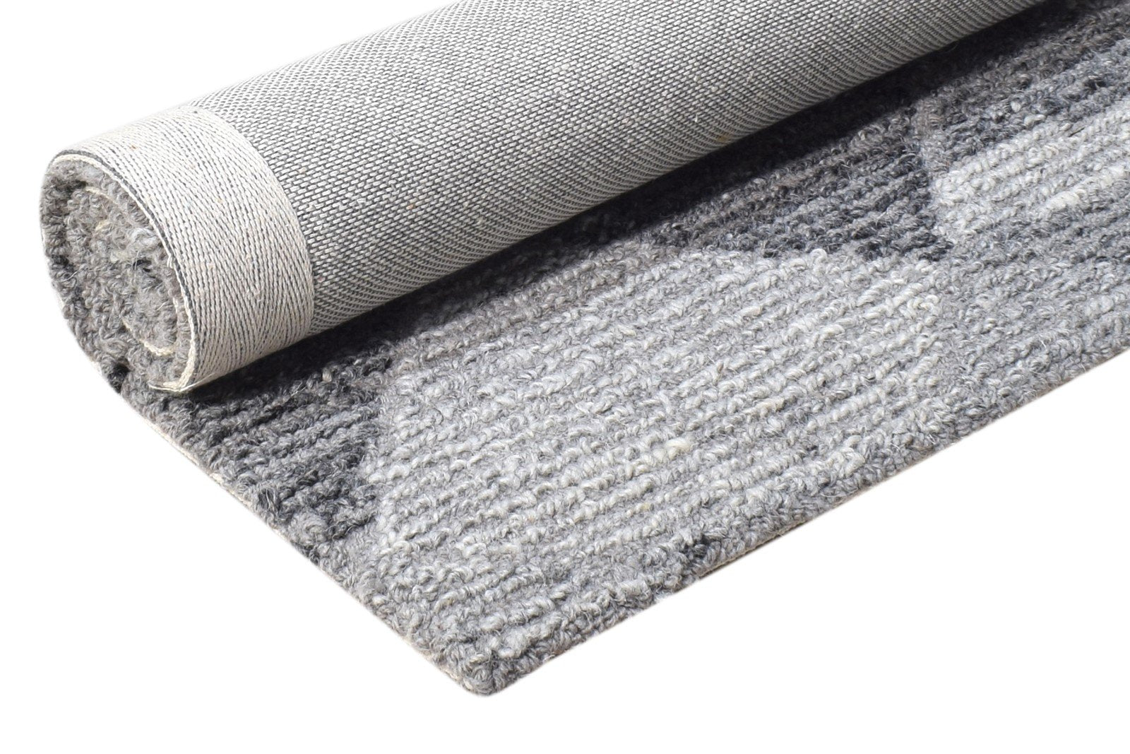 Hand Tufted Charcoal Wool Rug 2' X 3' Modern Scandinavian Diamond Small Carpet 