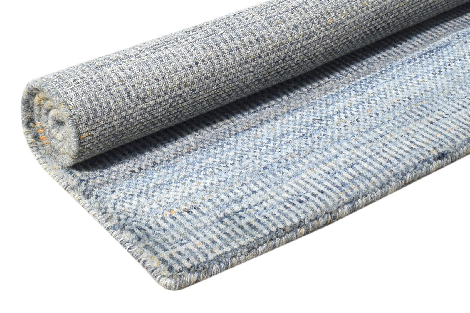 Handloom Blue Wool Rug 2' X 3' Modern Agra Grass Trellis Small Carpet 