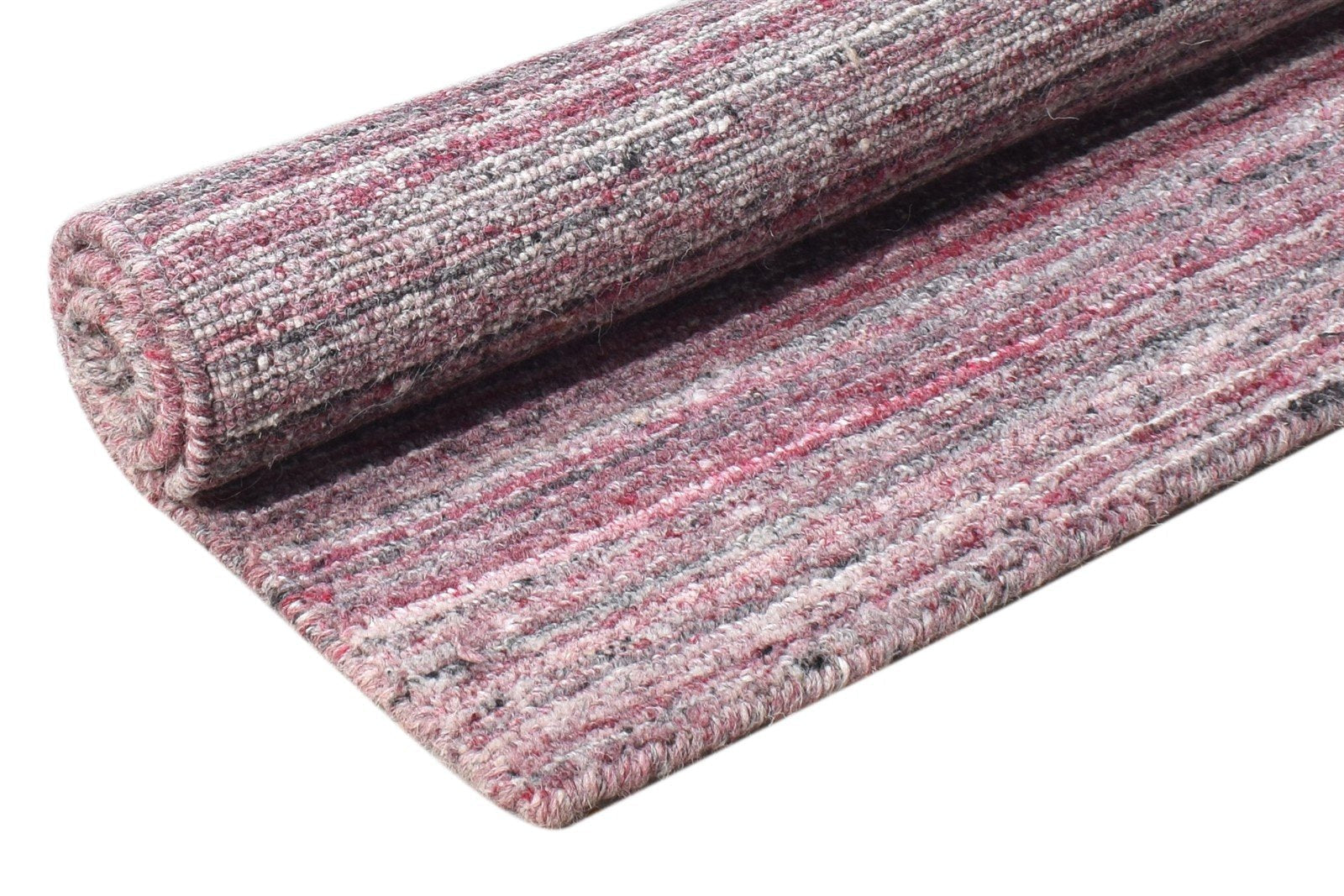 Handloom Wine Wool Rug 2' X 3' Modern Scandinavian Striped Small Carpet 