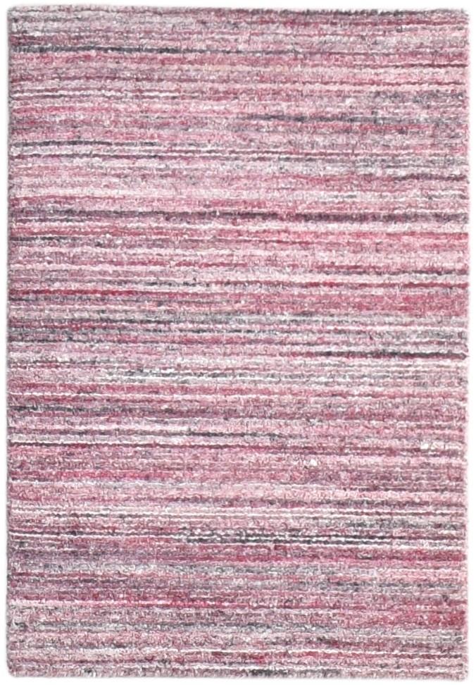 Handloom Wine Wool Rug 2' X 3' Modern Scandinavian Striped Small Carpet 