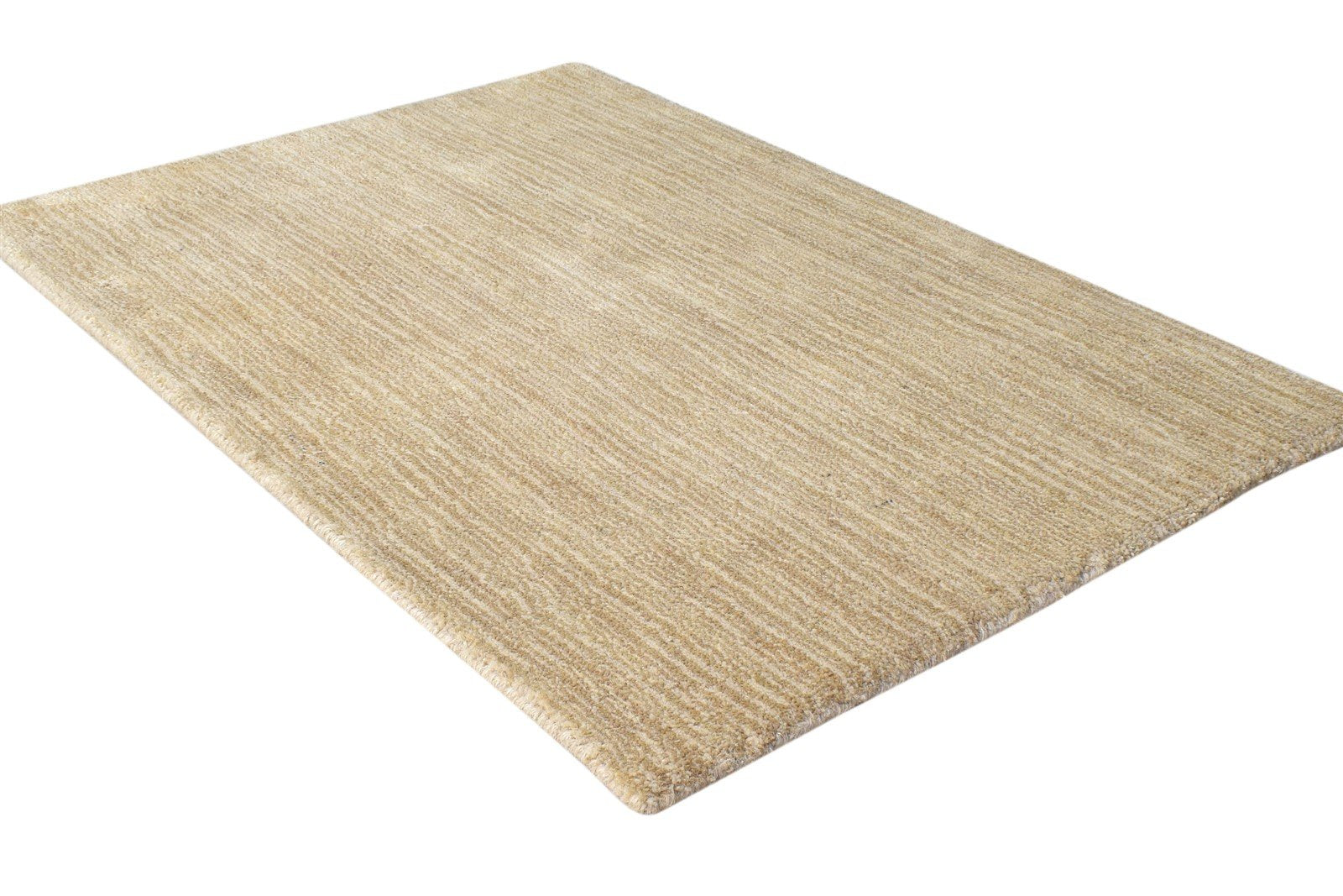 Handloom Brown Wool / Jute Rug 2' X 3' Modern Scandinavian Solid Small Carpet 