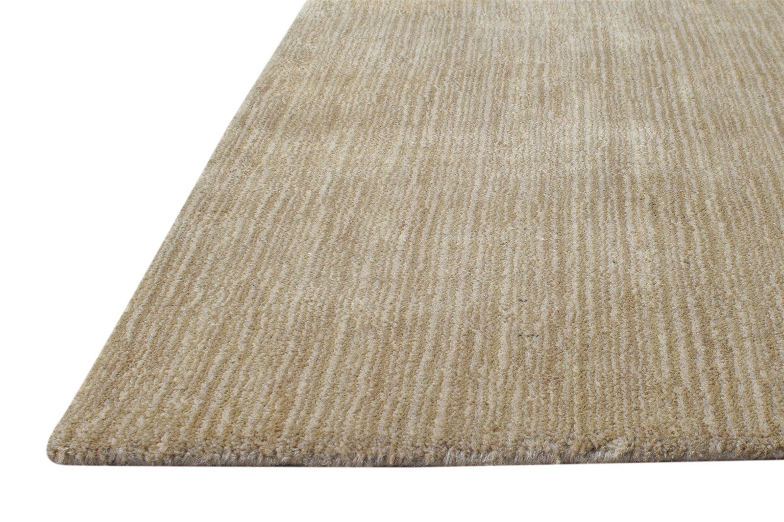 Handloom Brown Wool / Jute Rug 2' X 3' Modern Scandinavian Solid Small Carpet 