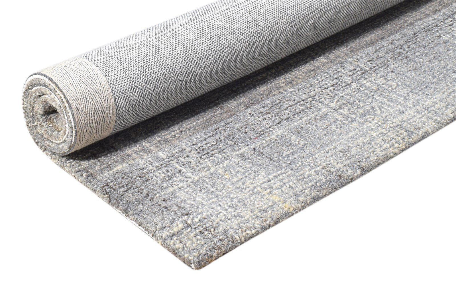 2' X 3' Rug Wool Grey Modern Handloom Scandinavian Solid Small Carpet 