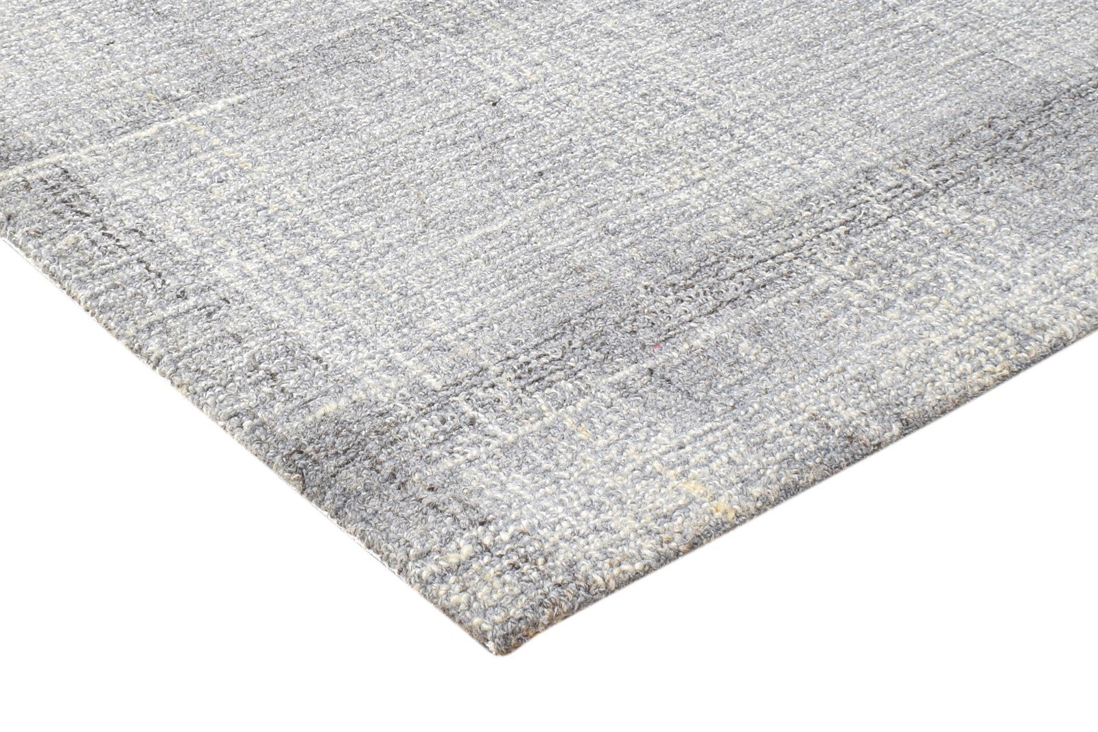 2' X 3' Rug Wool Grey Modern Handloom Scandinavian Solid Small Carpet 