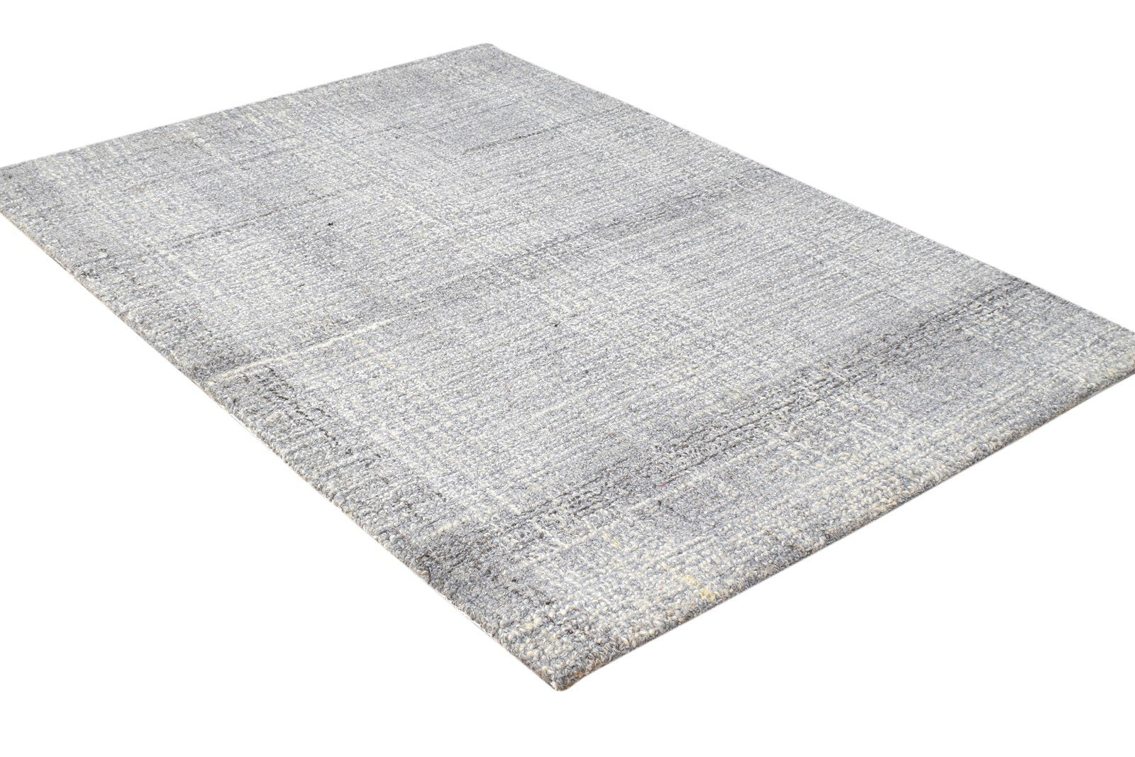 2' X 3' Rug Wool Grey Modern Handloom Scandinavian Solid Small Carpet 