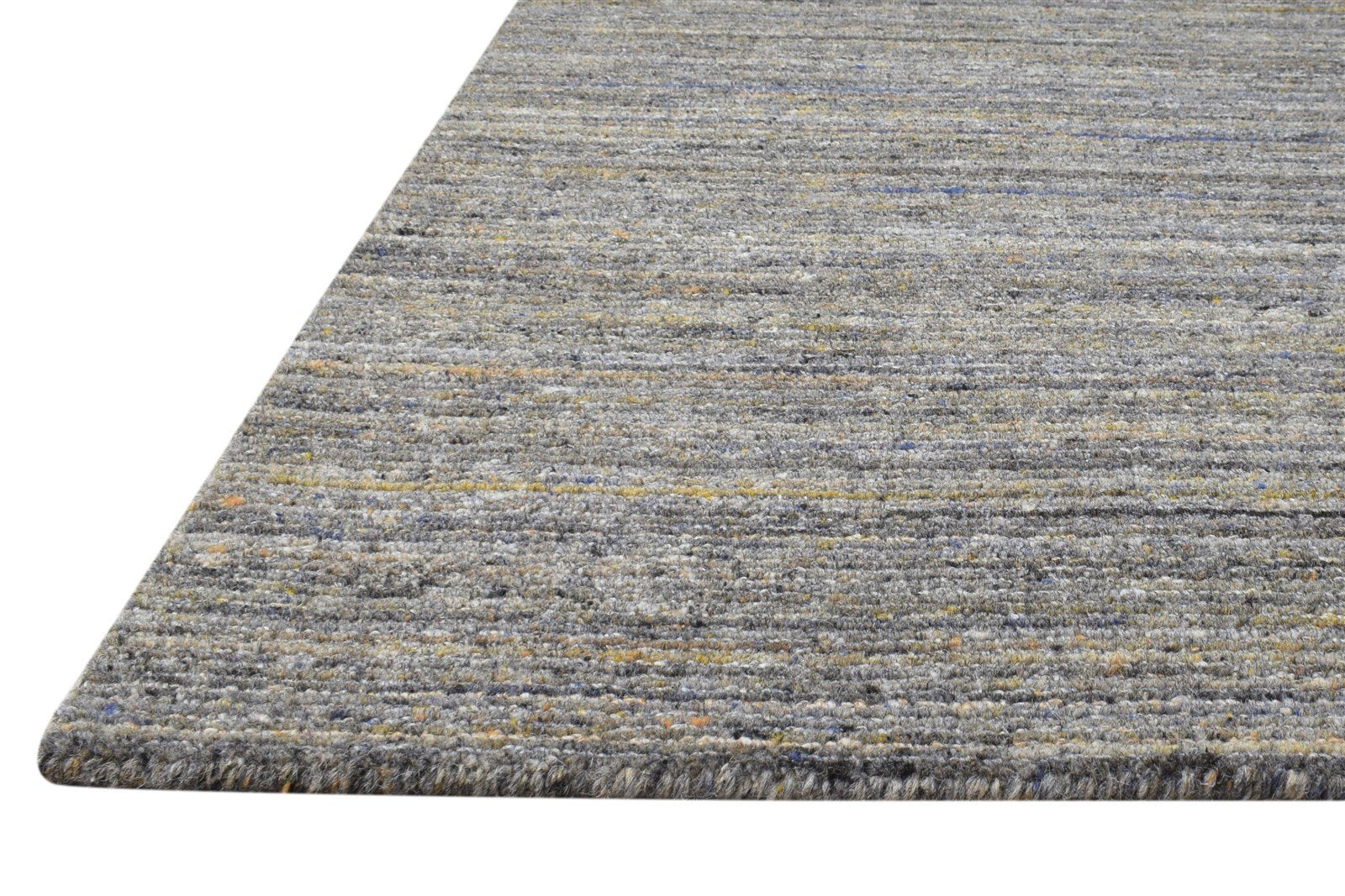 Wool Charcoal Rug 2' X 3' Modern Handloom Scandinavian Solid Small Carpet 