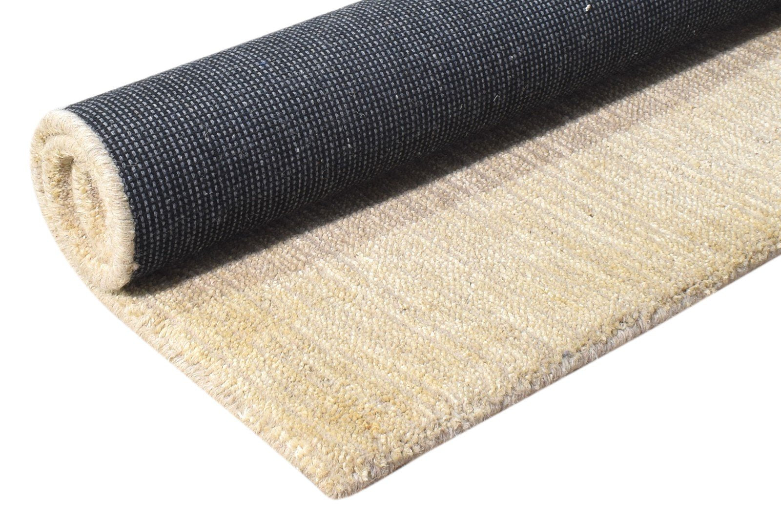 2' X 3' Rug Wool / Jute Beige Modern Handloom Scandinavian Solid Small Carpet 