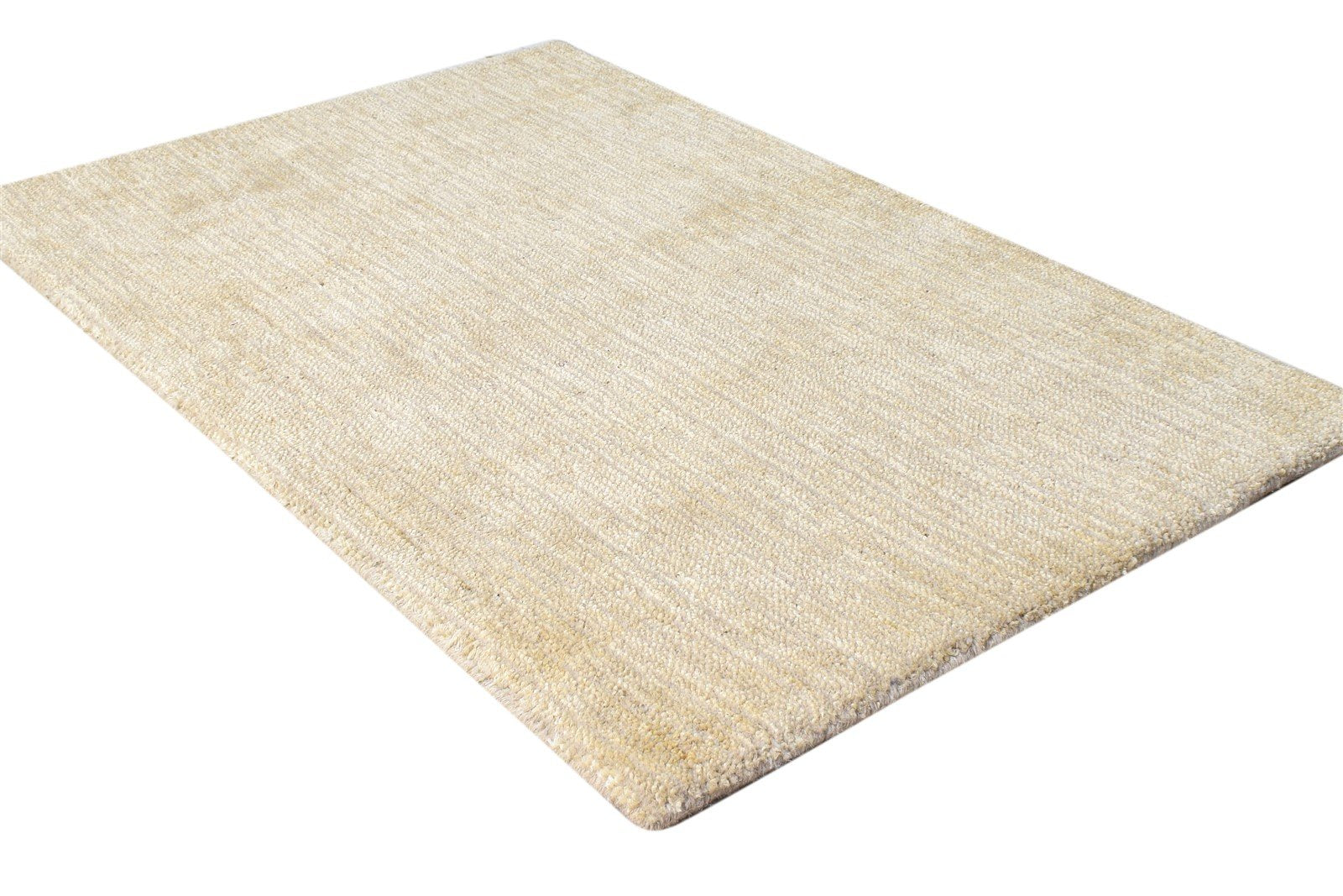 2' X 3' Rug Wool / Jute Beige Modern Handloom Scandinavian Solid Small Carpet 