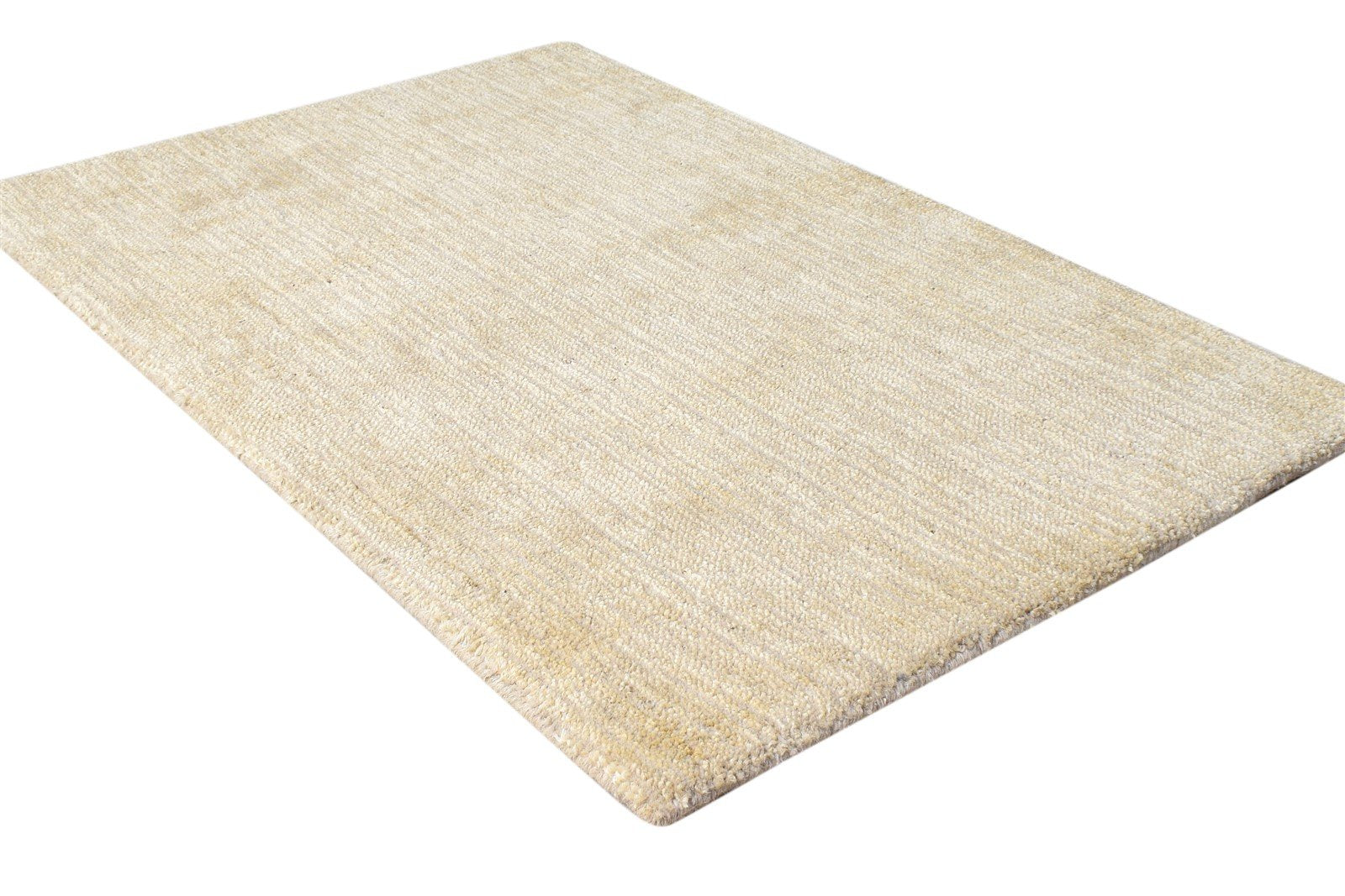 2' X 3' Rug Wool / Jute Beige Modern Handloom Scandinavian Solid Small Carpet 