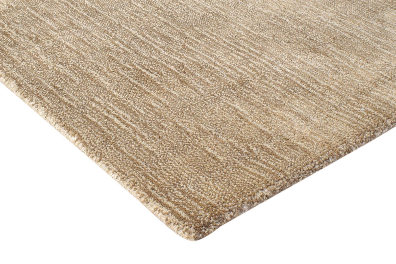 Brown Wool / Jute Rug 2' X 3' Modern Handloom Scandinavian Abstract Small Carpet 