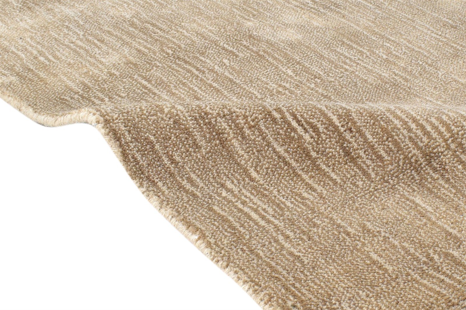 Brown Wool / Jute Rug 2' X 3' Modern Handloom Scandinavian Abstract Small Carpet 