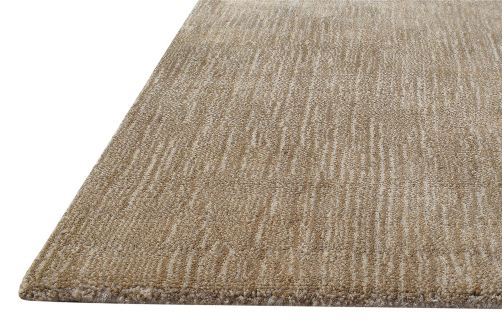 Brown Wool / Jute Rug 2' X 3' Modern Handloom Scandinavian Abstract Small Carpet 