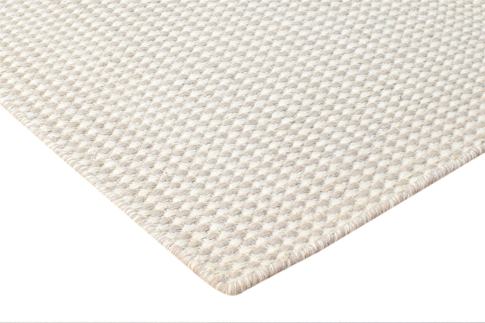 Wool Cream Rug 2' X 3' Modern Dhurrie Scandinavian Geometric Small Carpet 