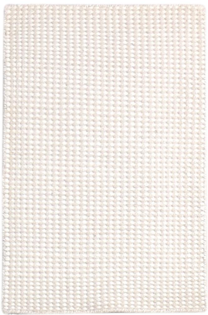 Wool Cream Rug 2' X 3' Modern Dhurrie Scandinavian Geometric Small Carpet 