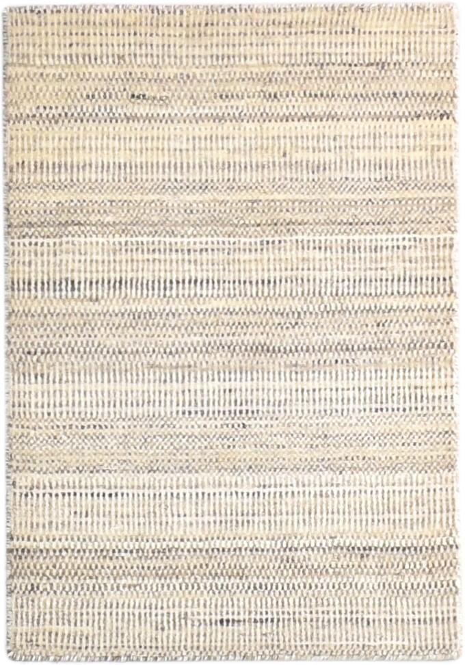 Handloom Beige Wool Rug 2' X 3' Modern Agra Grass Trellis Small Carpet 